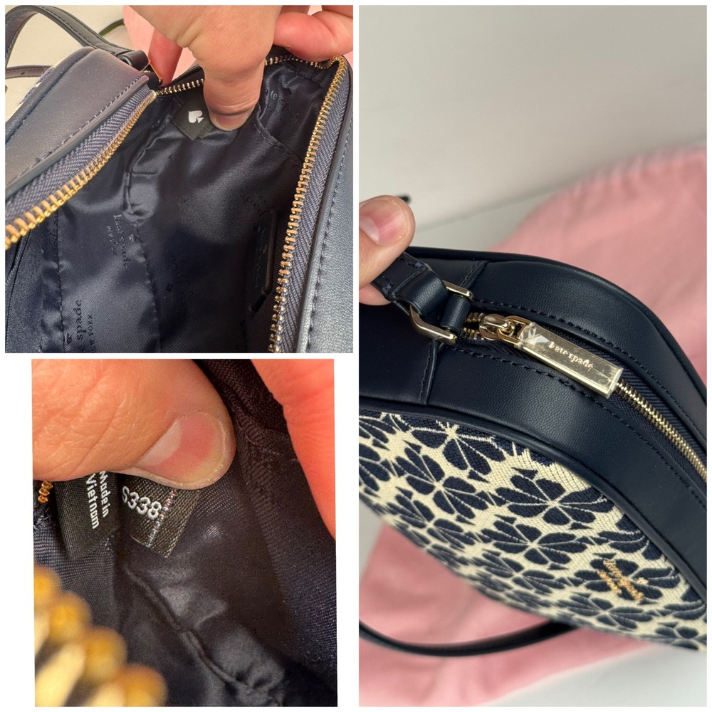 Kate Spade Jacquard Mini Camera Bag Crossbody‎ Purse Floral Navy Blue Multi NWT - Picture 7 of 8